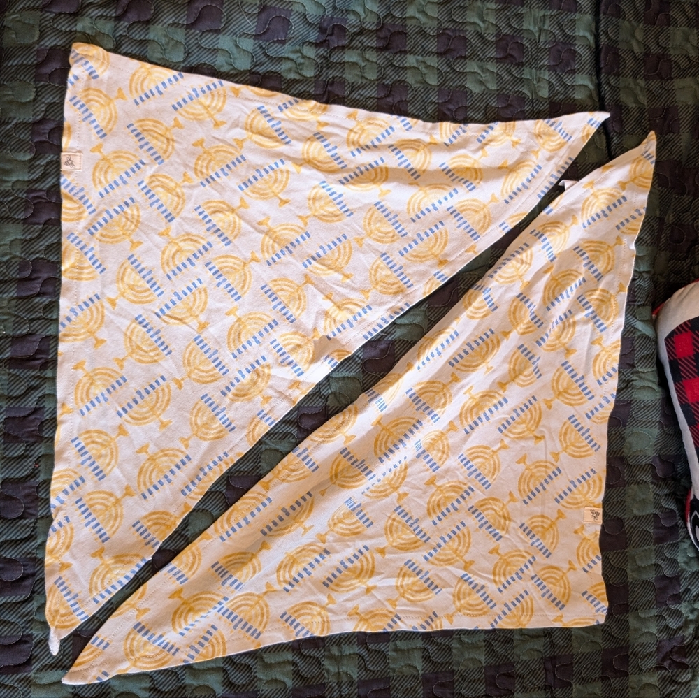 🐝🕎 TWO Hanukkah Pet Bandanas For Dog By Burt's Bees